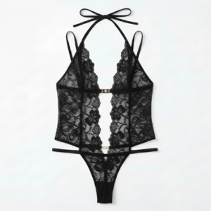 Body Lencería Encaje negro Colección "ROSES"